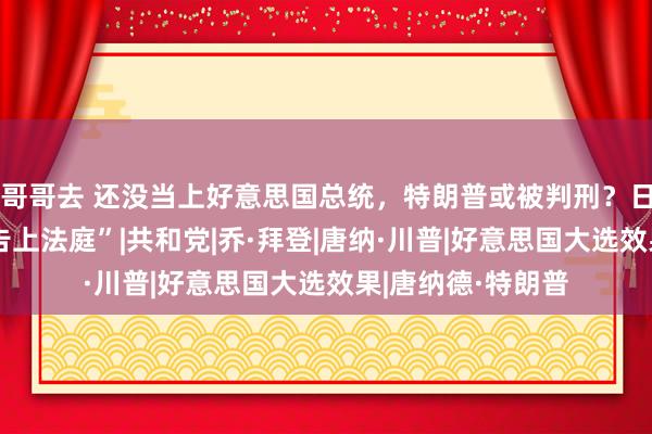 哥哥去 还没当上好意思国总统，特朗普或被判刑？日本准备把拜登“告上法庭”|共和党|乔·拜登|唐纳·川普|好意思国大选效果|唐纳德·特朗普