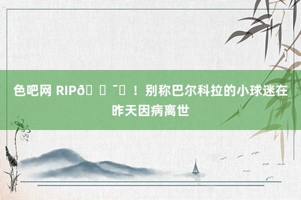 色吧网 RIP🕯️！别称巴尔科拉的小球迷在昨天因病离世