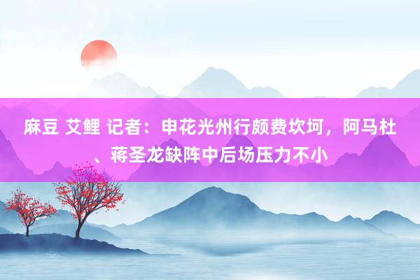麻豆 艾鲤 记者：申花光州行颇费坎坷，阿马杜、蒋圣龙缺阵中后场压力不小
